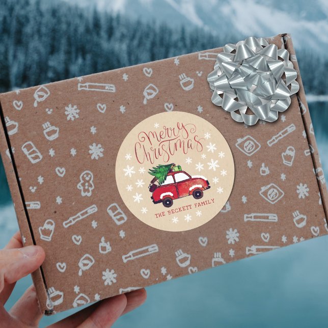 Festive Christmas Classic Round Sticker (Creator Uploaded)