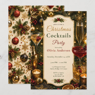 Festive Christmas Cocktail Party Invitation