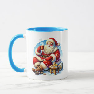 Festive Christmas Cocoa Santa add monogram Mug
