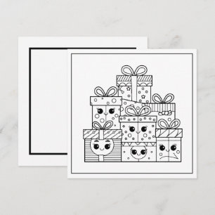 Festive Christmas coloring gifts  Holiday Card