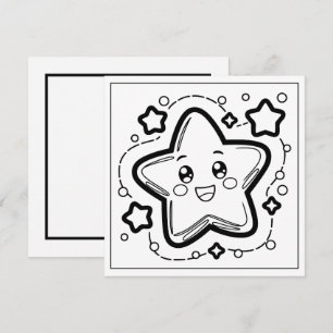 Festive Christmas coloring star Holiday Card