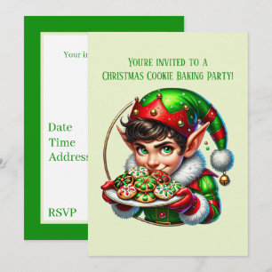 Festive Christmas cookie baking party Invitation