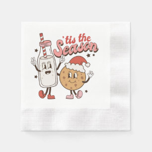 Festive Christmas cookies milk  Napkin