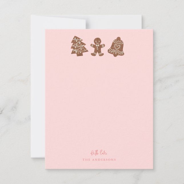 Festive Christmas Cookies Pink Card (Front)