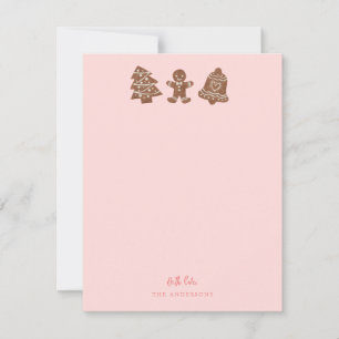 Festive Christmas Cookies Pink Card