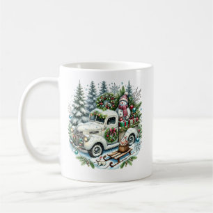 Festive Christmas Country truck add monogram Coffee Mug