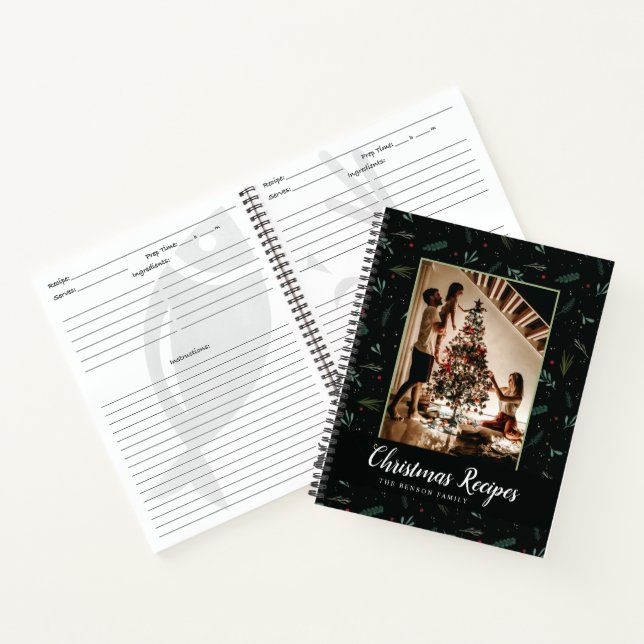 Festive Christmas Custom Photo Recipe Book (Inside)