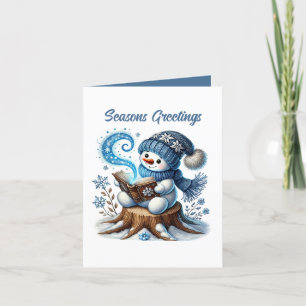 Festive Christmas customizable snowman Holiday Card