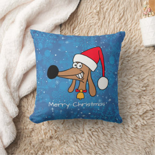 Festive Christmas Dachshund Dog Throw Pillow