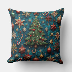 Festive Christmas Decor Throw Pillow