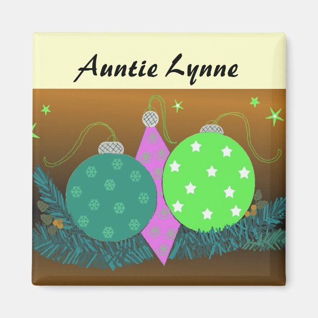 Festive Christmas Decorations Place Holder Magnet (Front)