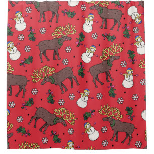 Festive Christmas Deer: Snowman Pattern