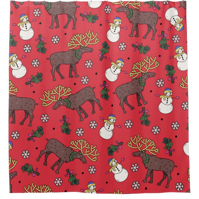 Festive Christmas Deer: Snowman Pattern (Front)