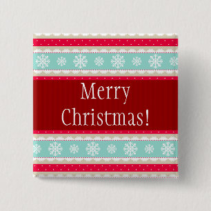 Festive Christmas Design Custom Text 2 Inch Square Button