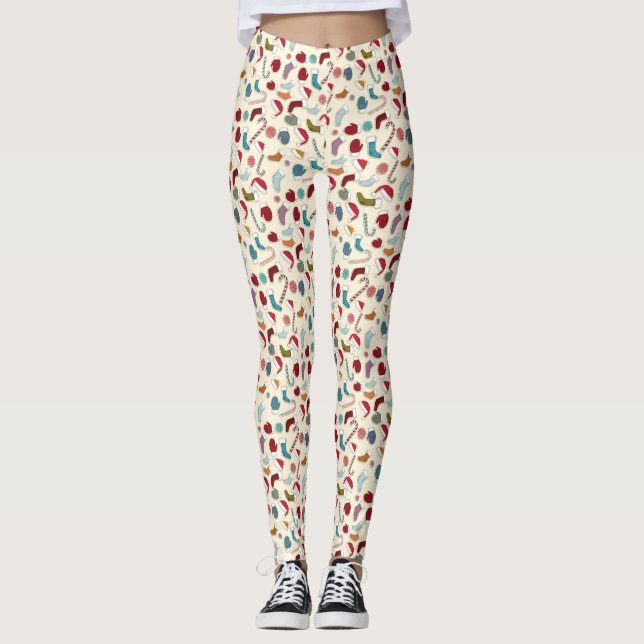 Festive Christmas Designed Leggings (Front)
