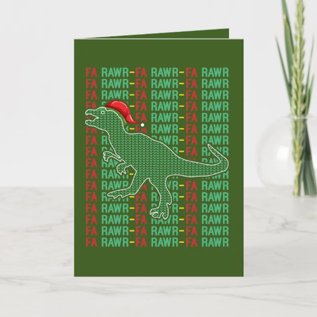 festive Christmas dinosaur Holiday Card (Front)