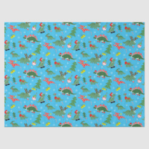 Festive Christmas Dinosaurs Holiday Tissue Paper