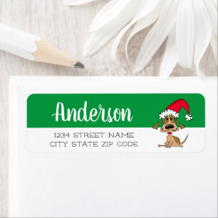 Festive Christmas Dog Return Address Label