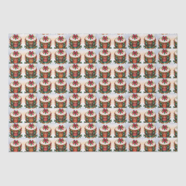 Festive Christmas Drums Tissue Paper (Front)