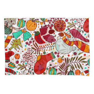 Festive Christmas Elements Seamless Design Pillowcase