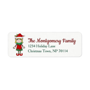 Festive Christmas Elf Girl Family Name