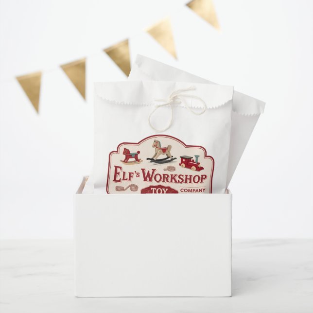 Festive Christmas Elf workshop party  Favour Bag (Party)