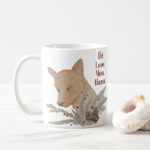 Festive Christmas Fox Grandma From Kids Coffee Mug