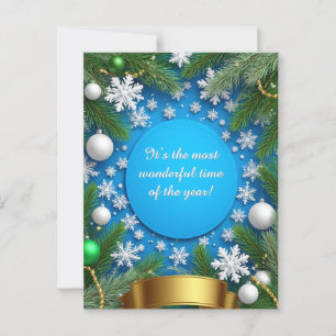 Festive Christmas Frame With Pine Branches Postcard