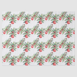 Festive Christmas Garland in Watercolor Tissue Paper