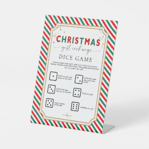 Festive Christmas Gift Exchange Dice Game Sign