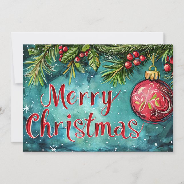 Festive Christmas Gift Greeting Card (Front)