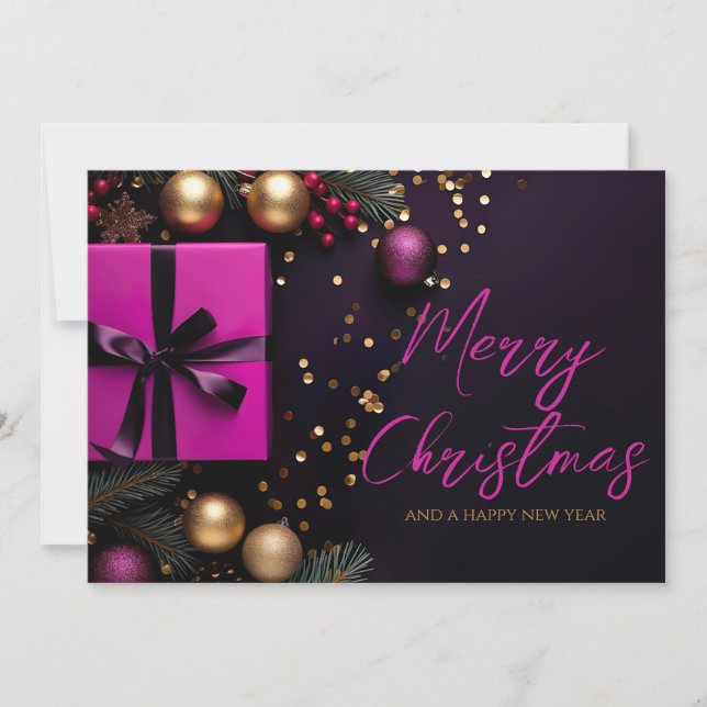 Festive Christmas Gift Greeting Card (Front)