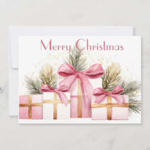 Festive Christmas Gifts Flat Holiday Card