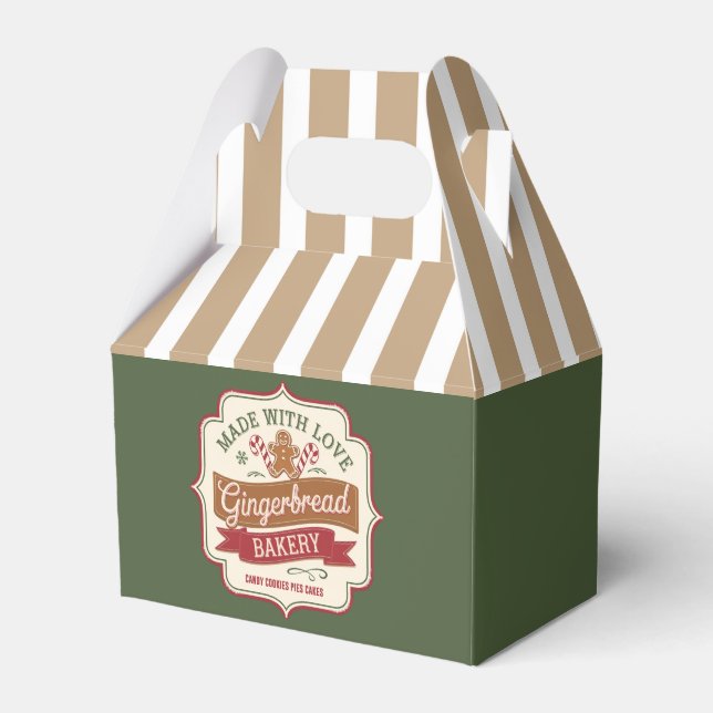 festive Christmas gingerbread party Favor Box (Front Side)