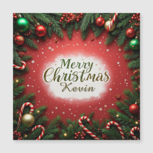 Festive Christmas Greeting Card with Decorations