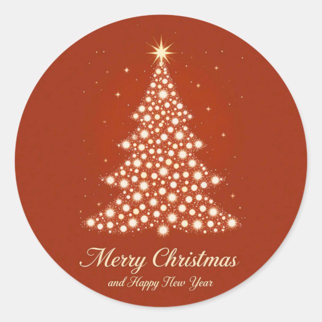 Festive Christmas Greeting Card with Decorations Classic Round Sticker (Front)