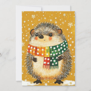 Festive Christmas Hedgehog Greeting Card