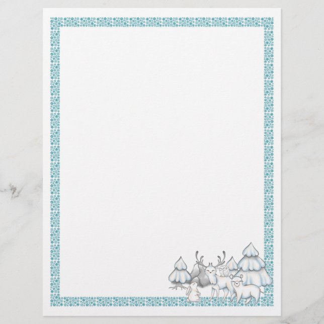 Festive Christmas Holiday animals Letterhead (Front)
