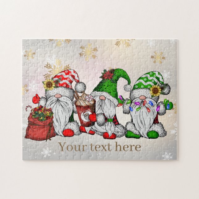 Festive Christmas Holiday gnome  Jigsaw Puzzle (Horizontal)