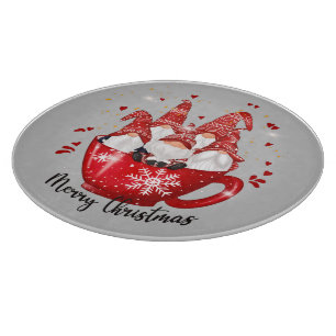 festive Christmas Holiday gnomes Cutting Board