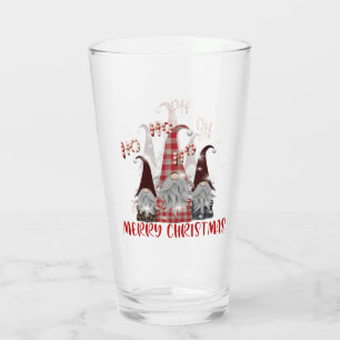 Festive Christmas Holiday gnomes Glass