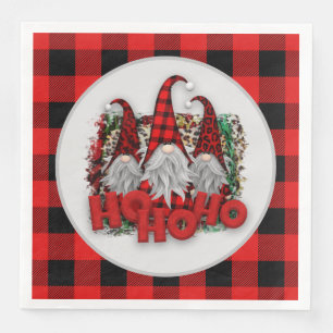 festive Christmas Holiday gnomes party Napkin