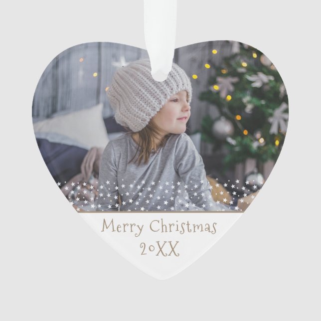 Festive Christmas Holiday Keepsake Photo Ornament (Front)