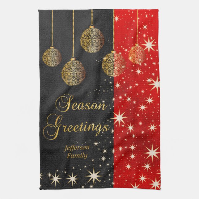 Festive Christmas Holiday Kitchen Towel (Vertical)