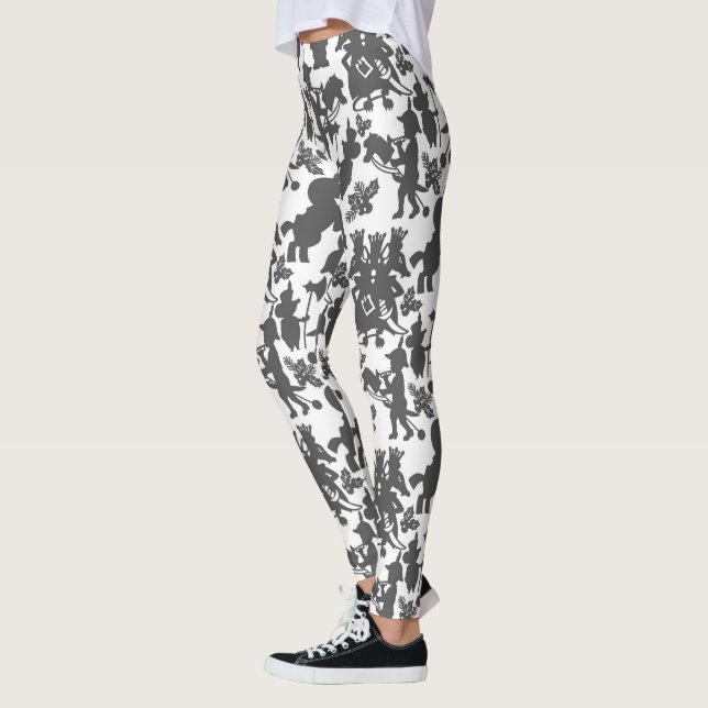 Festive Christmas Holiday nutcracker Leggings (Left)