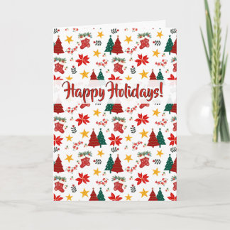Festive Christmas Holiday Pattern Card