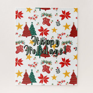 Festive Christmas Holiday Pattern Jigsaw Puzzle