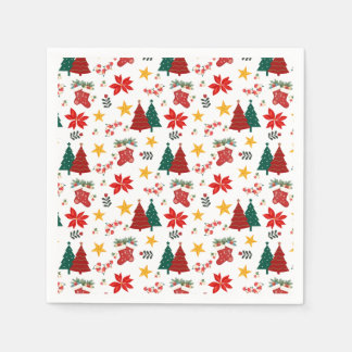 Festive Christmas Holiday Pattern Napkin