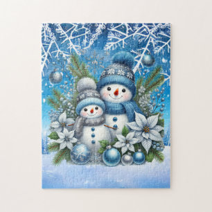 Festive Christmas Holiday snowman  Jigsaw Puzzle