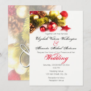 Festive Christmas Holiday Wedding Invitation